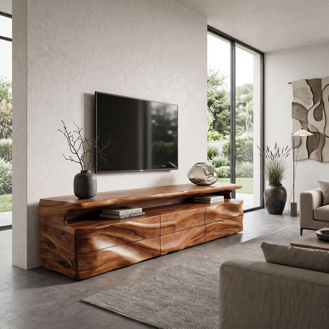 Modern TV Console With Shelf And Drawers For Living Room - Image 5