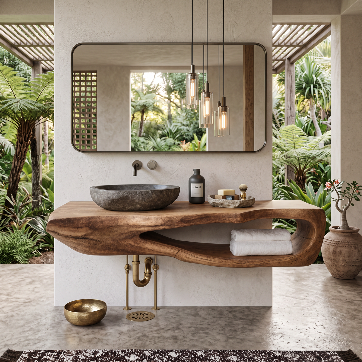 Rustic Bathroom Shelf For Industrial Bathroom Style - Image 6