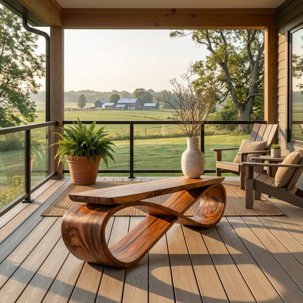 Infinity Loop Sculptural Bench For Entryway Or Living Room - Image 6