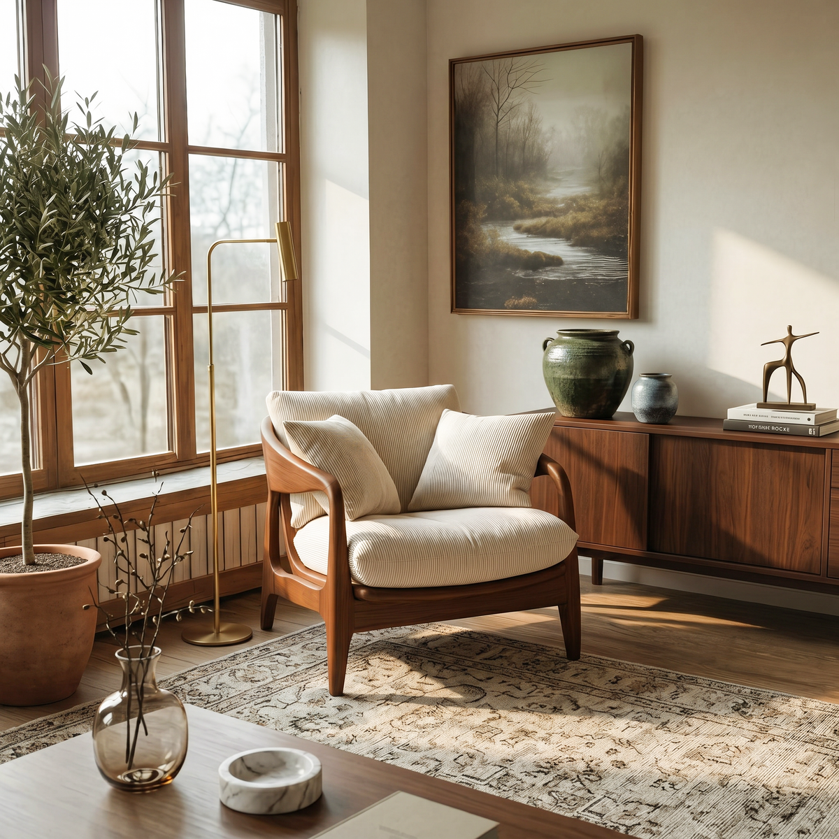 Modern Handcrafted Armchair For Living Room Or Reading Corner - Image 6