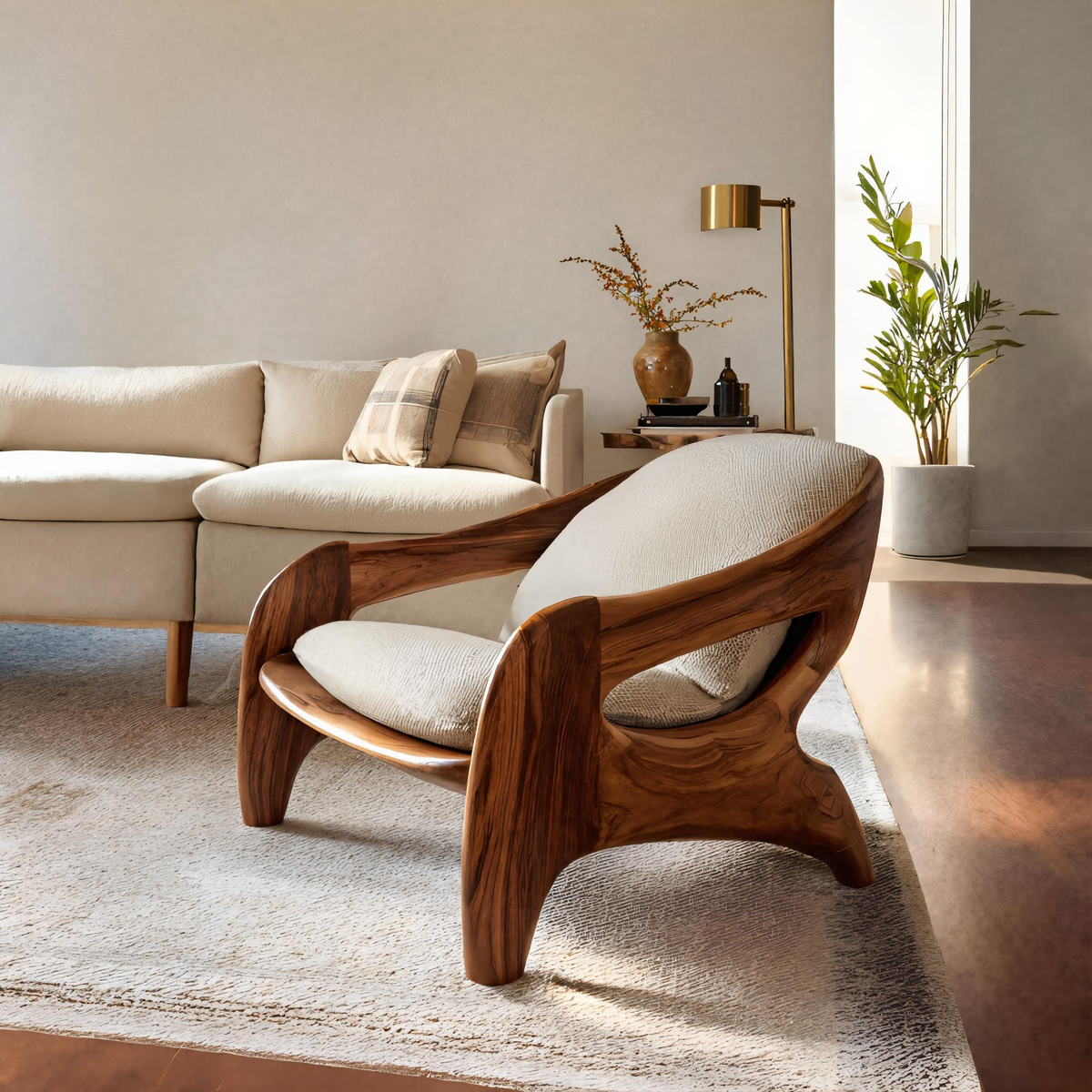 Modern Sculptural Accent Chair For Reading Corner - Image 6