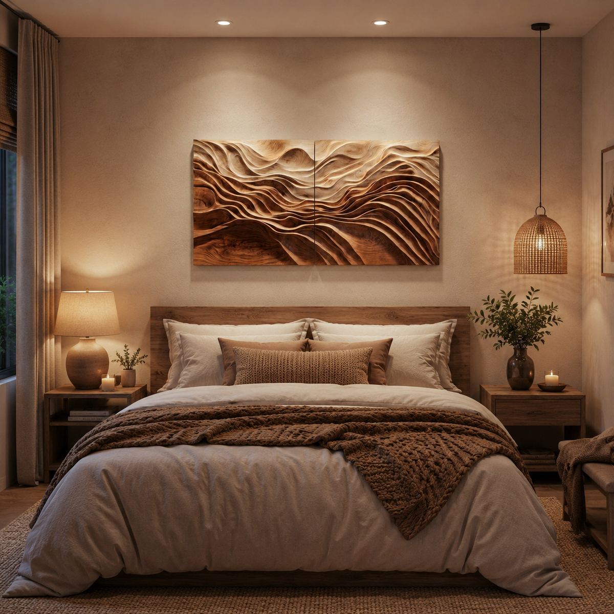 Sculptural Wall Art With Flowing Design For Living Room - Image 3