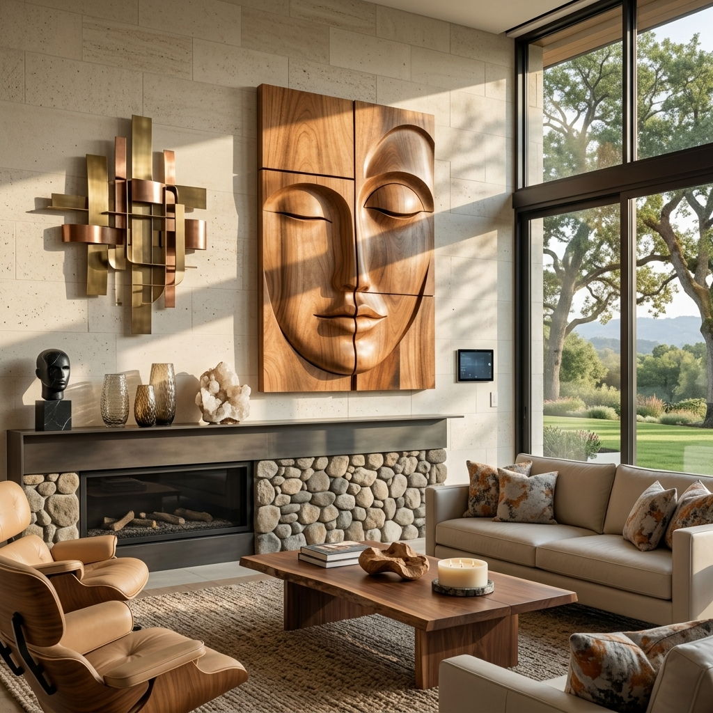 Modern Buddha Face Wall Art Living Room Entryway - Image 6