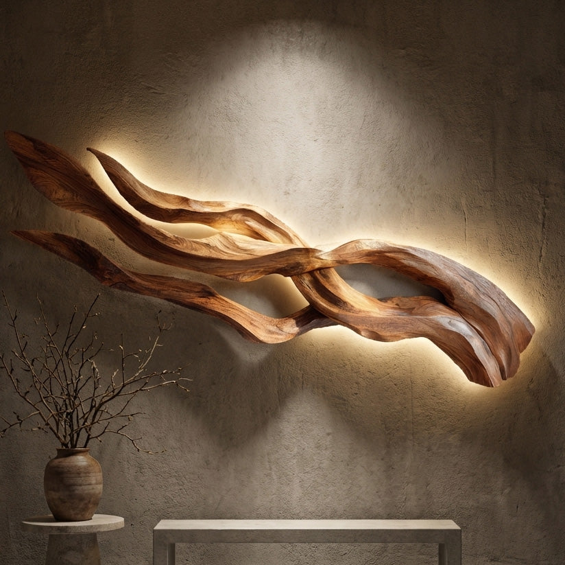Contemporary Sculptural Wood Wall Art For Home Style - Image 6