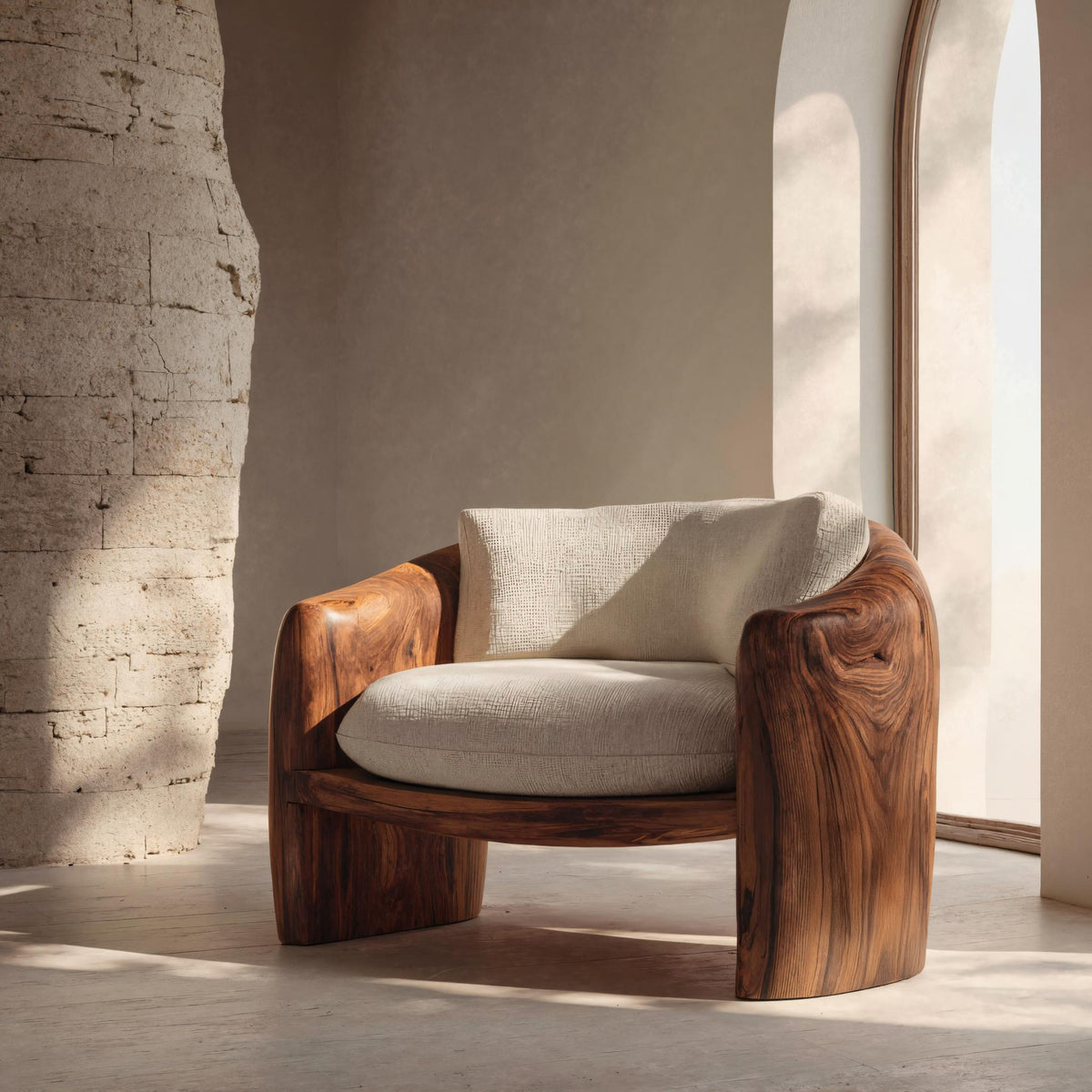 Modern Organic Lounge Chair Sculptural Form For Living Room - Image 6