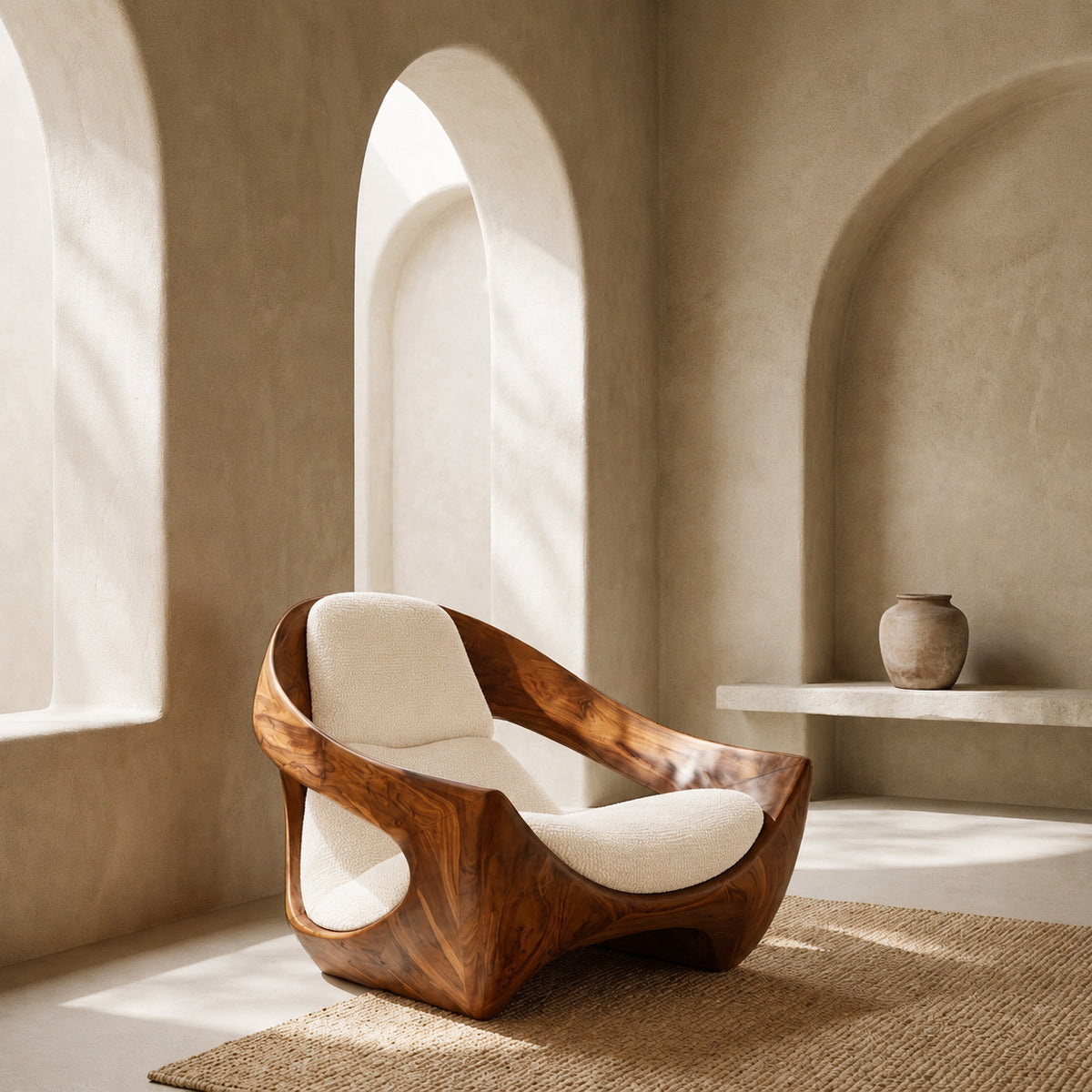 Artistic Natural Wood Chair For Contemporary Living Room - Image 6