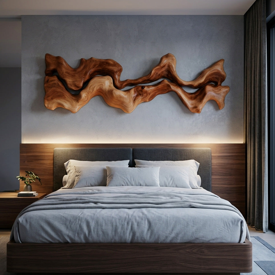 Organic Carved Wall Art Sculpture For Living Room - Image 6