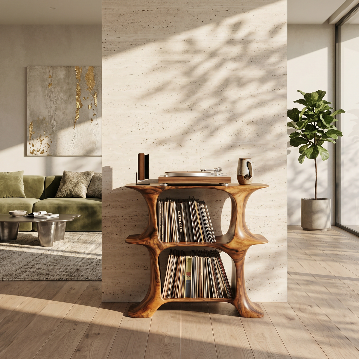 Rustic Record Stand Vintage Living Room Vibe - Image 6