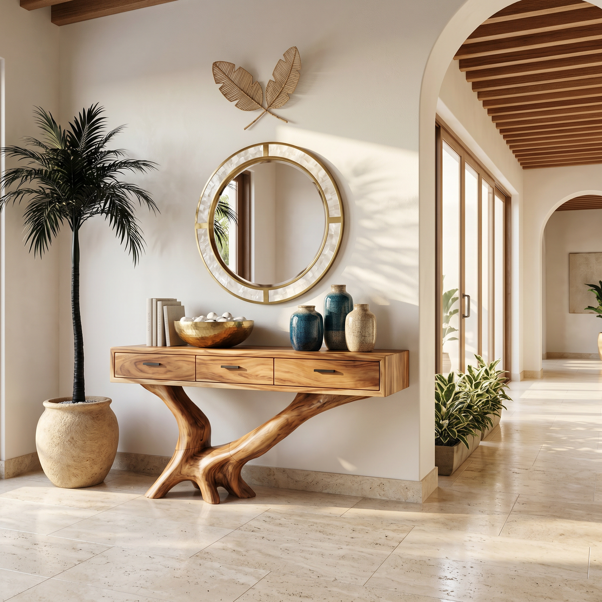 Handcrafted Live Edge Entryway Table For Living Room Modern Farmhouse - Image 6