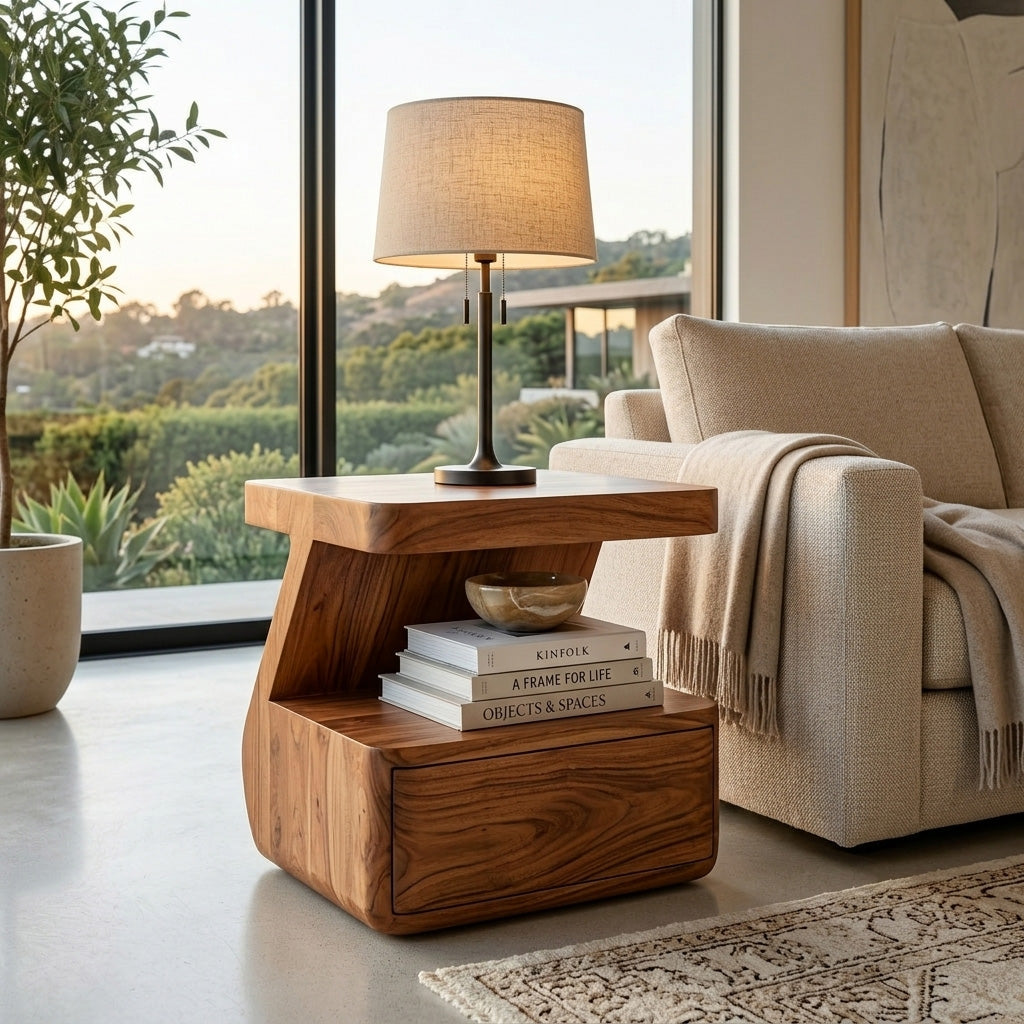 Modern Nightstand With Drawer For Bedroom - Image 6