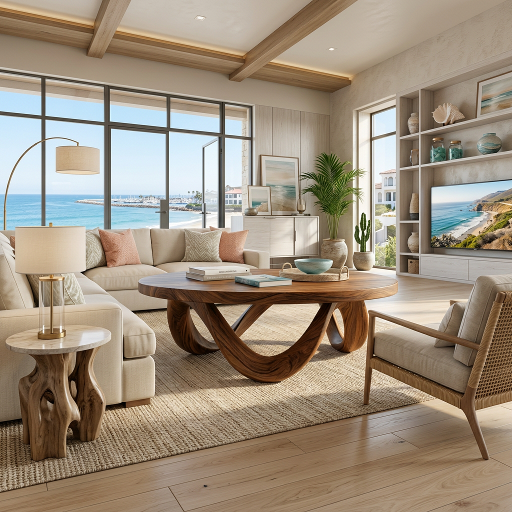 Modern Coffee Table Unique Base Design For Living Room - Image 6