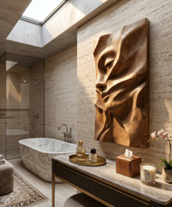 Alternative view of Sculpted Female Face Wood Wall Art Luxury Reading Room Decor