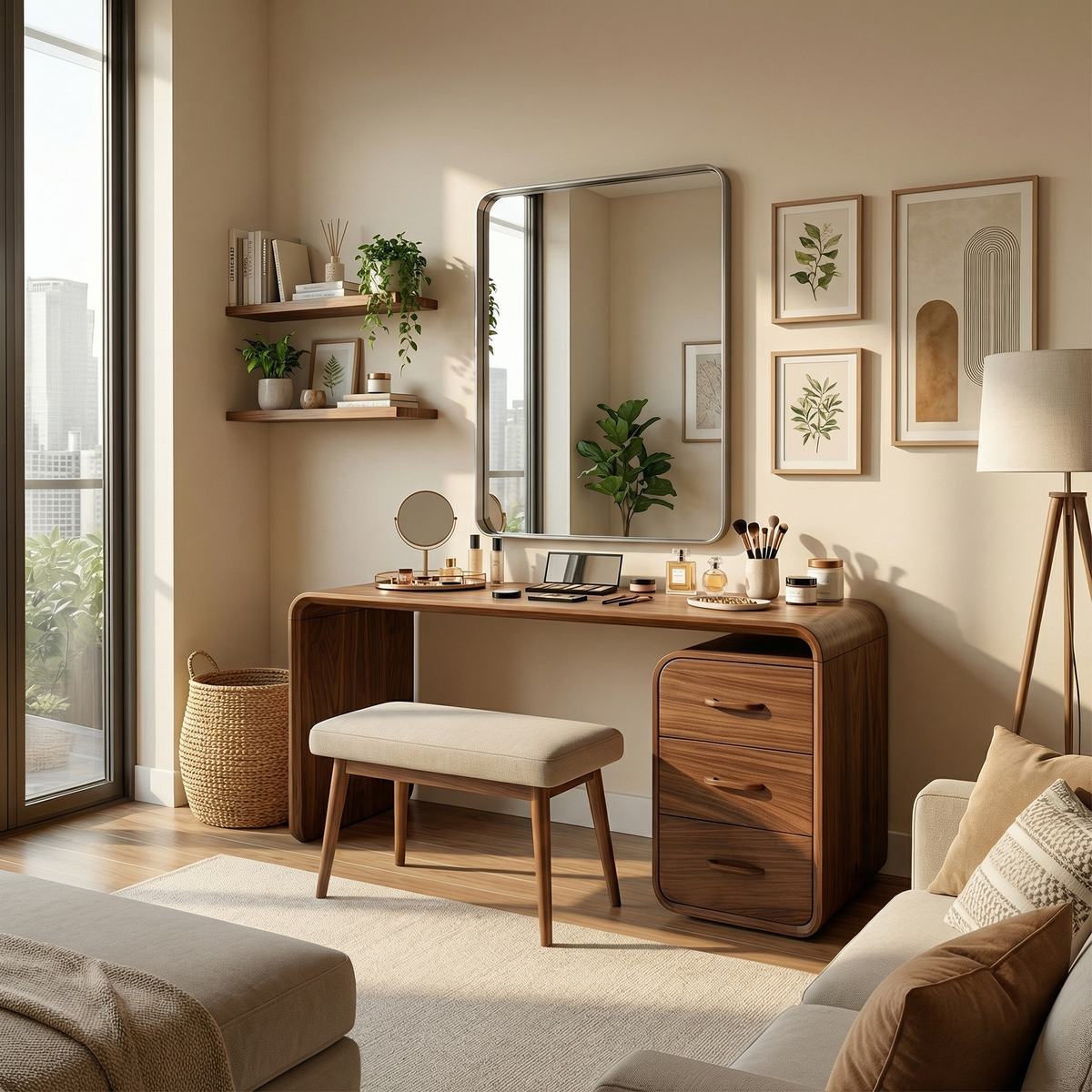 Japandi Vanity Table Walk In Closet Makeup Area Dressing Space - Image 6