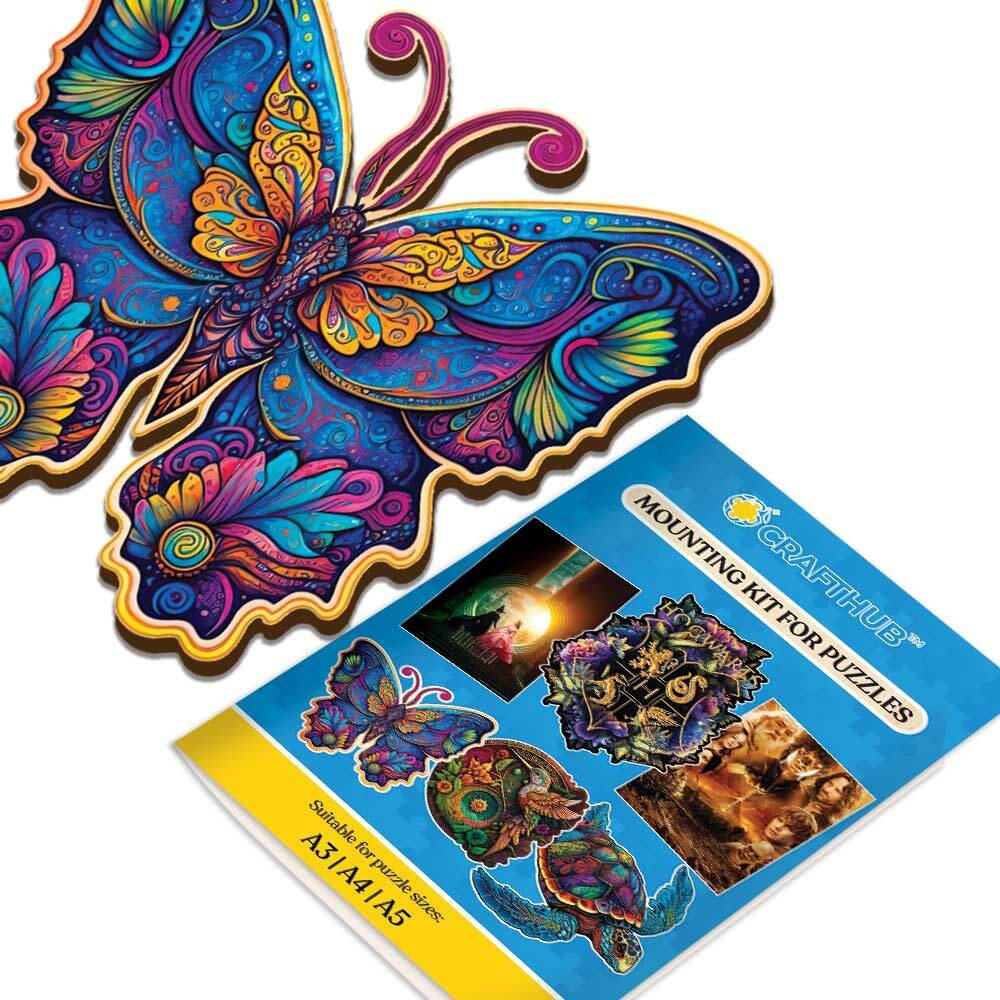 Galaxy Butterfly Wooden Jigsaw Puzzle – Unique Shaped Pieces for Adults - Image 6