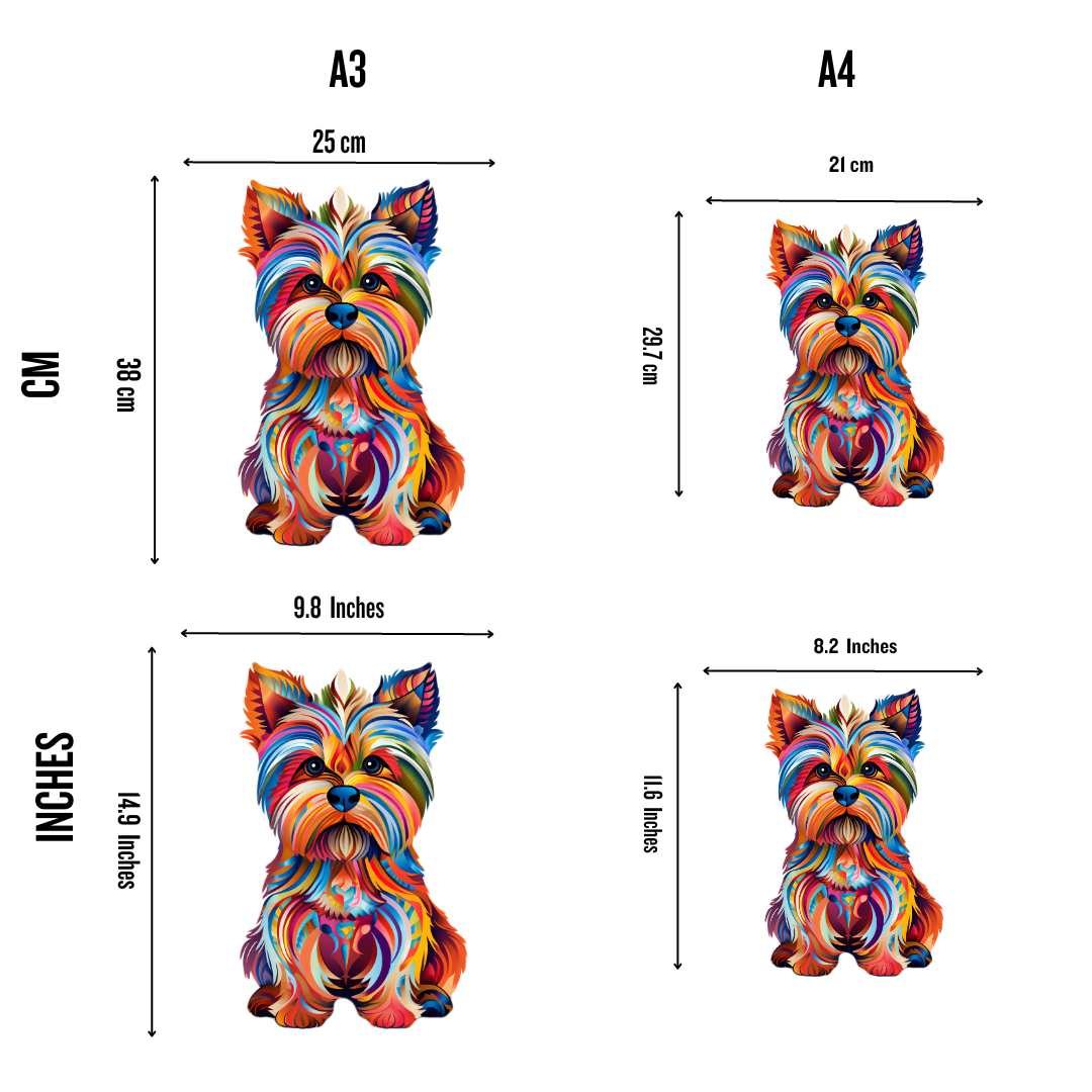Yorkshire Terrier Dog (Yorkie) Wooden Jigsaw Puzzle – Unique Shaped Pieces for Adults - Image 2