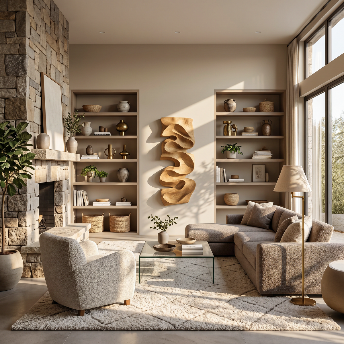 Modern Organic Wall Art Panel Decor For Living Room - Image 5