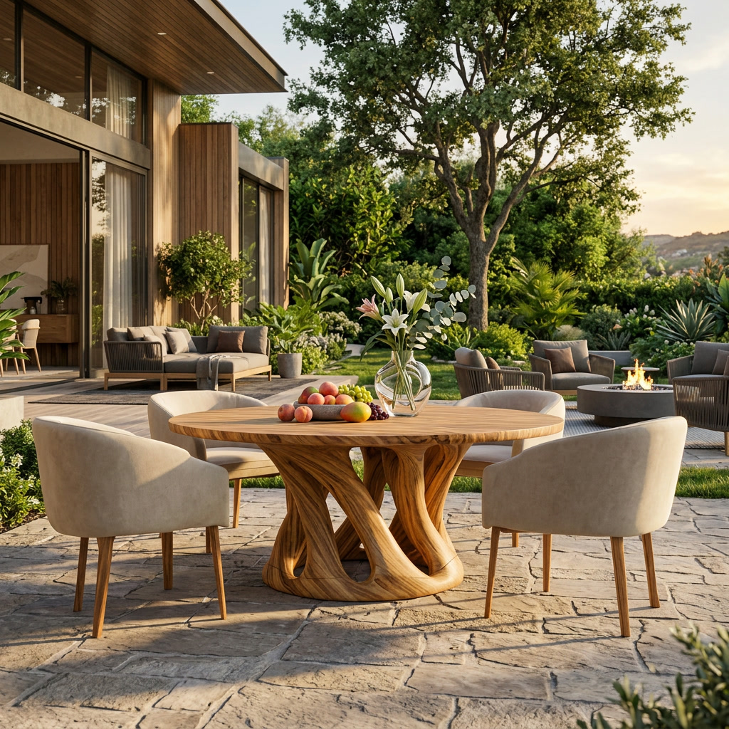 Sculptural Round Dining Table For Contemporary Interior - Image 5