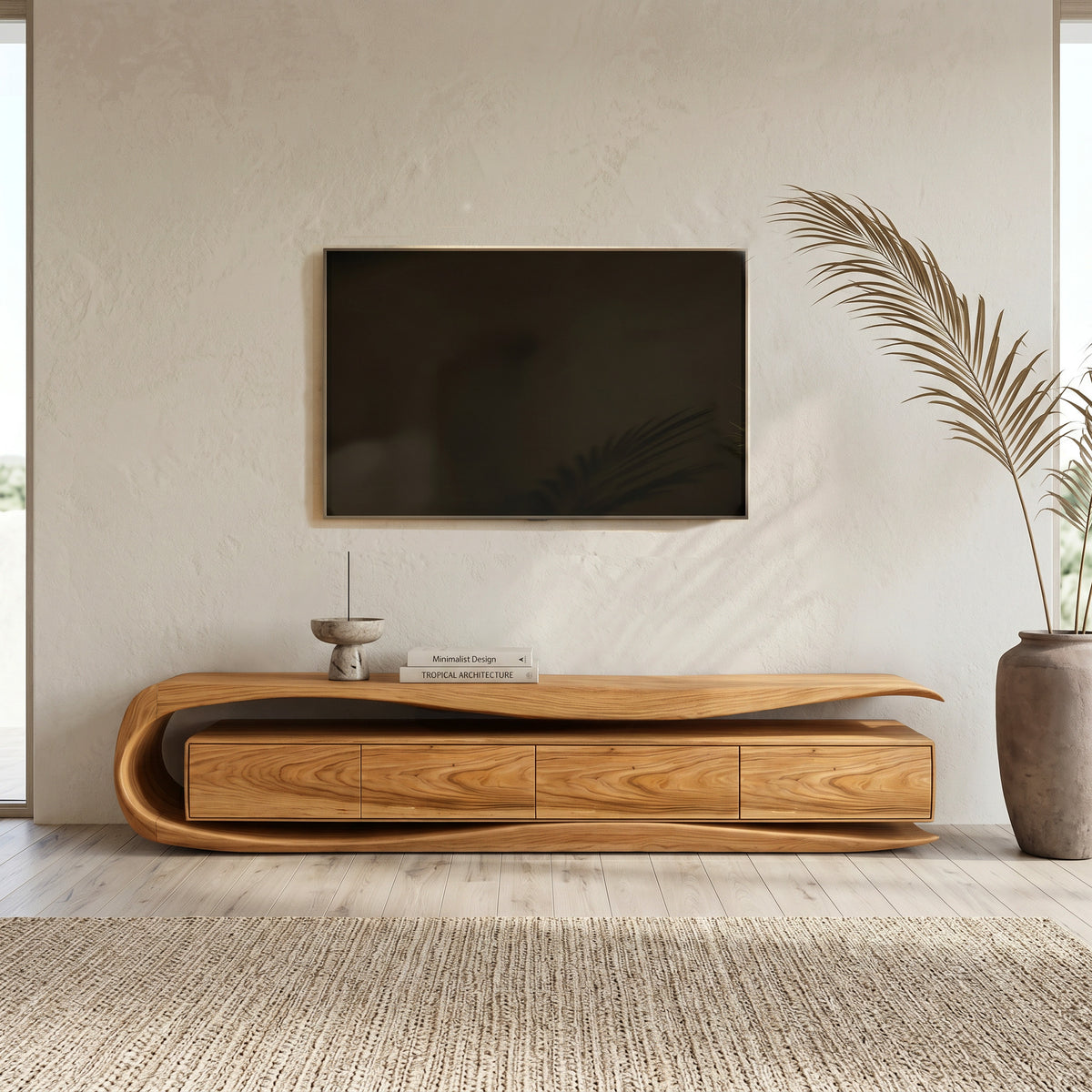 Modern Organic TV Console For Living Room Interior - Image 5