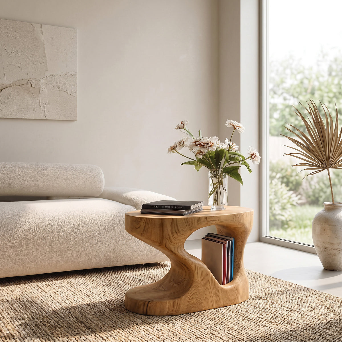 Modern Organic Side Table For Living Room Or Bedroom - Image 5