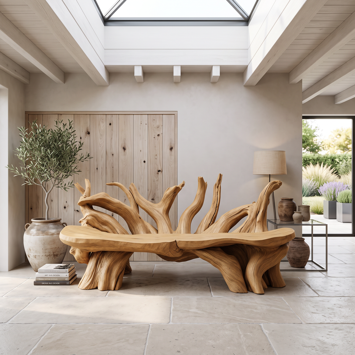 Mid Century Wooden Bench Outdoor Decor For Sleek Exteriors - Image 5