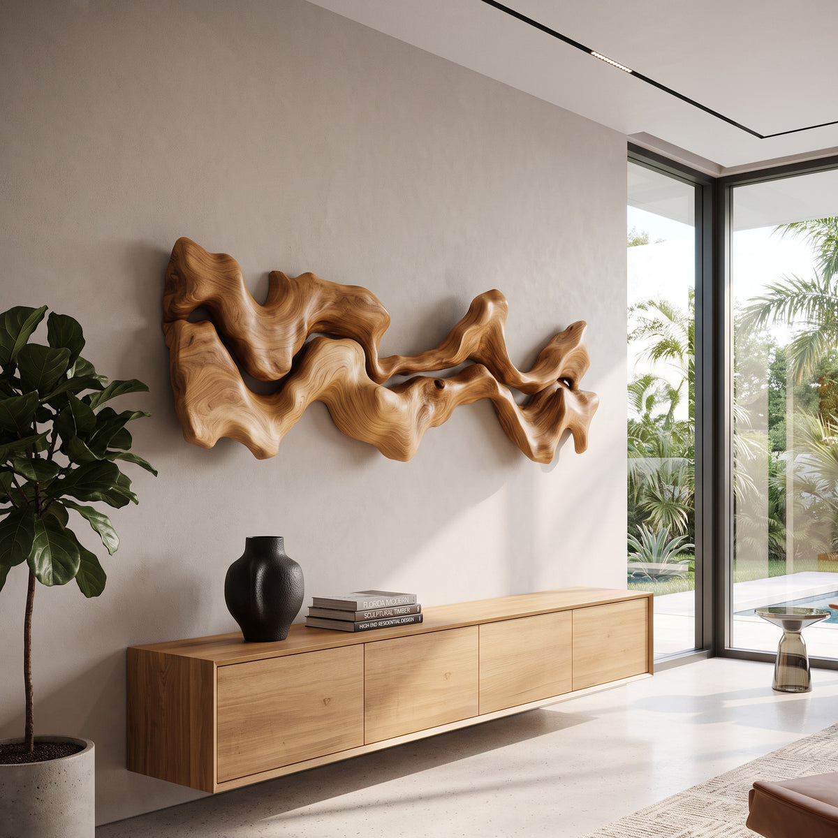 Organic Carved Wall Art Sculpture For Living Room - Image 5
