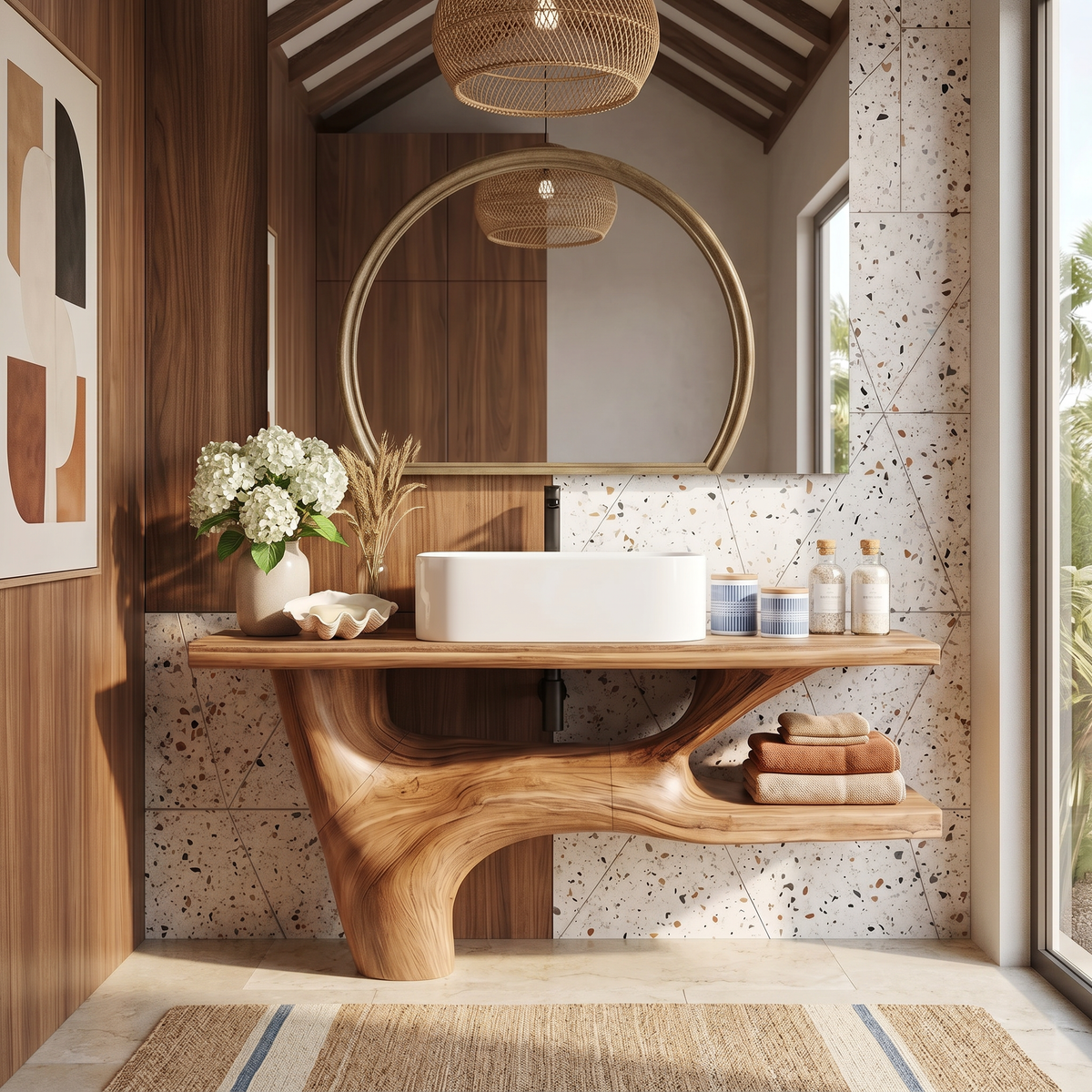 Handcrafted Solid Wood Vanity For Natural Interiors - Image 5