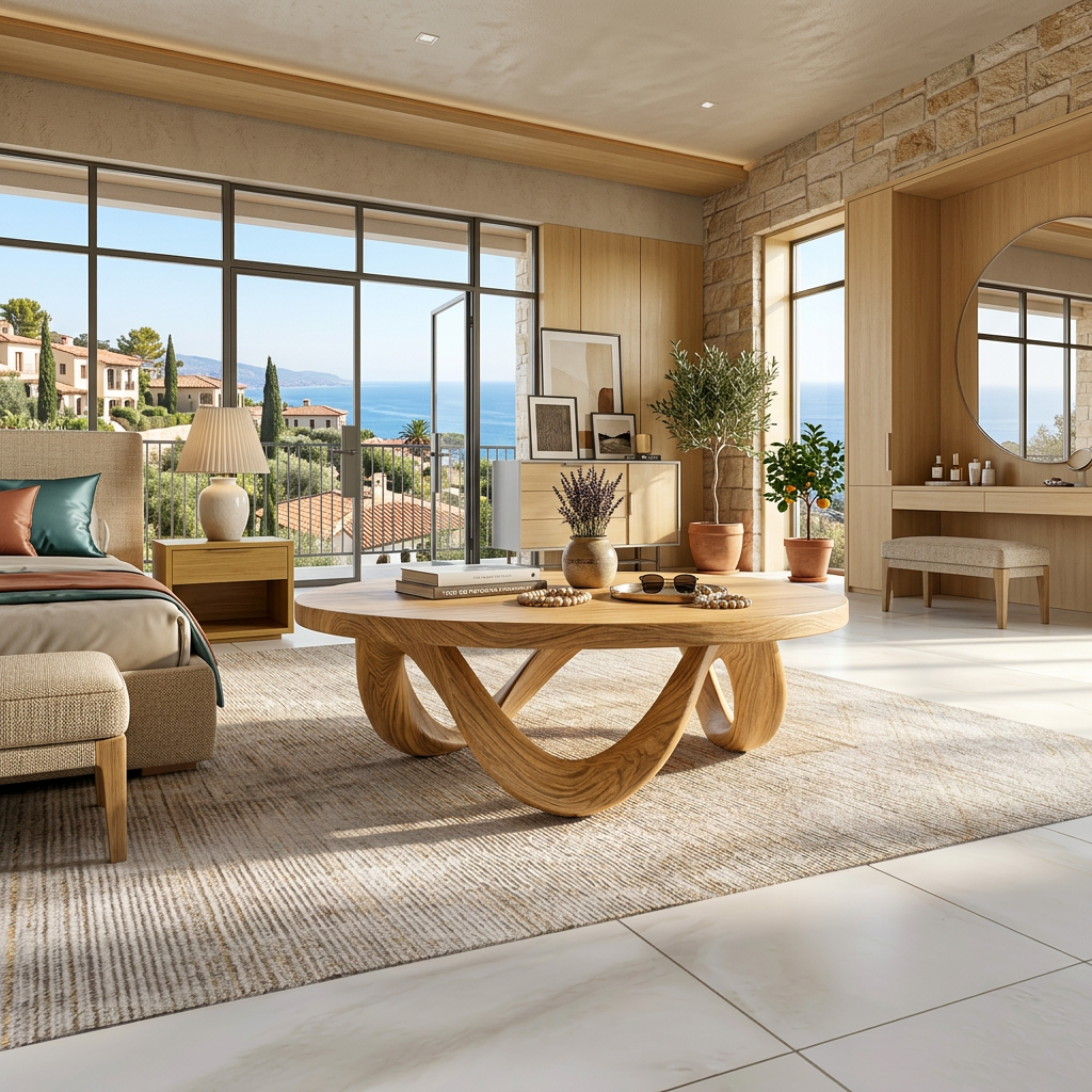 Modern Coffee Table Unique Base Design For Living Room - Image 5