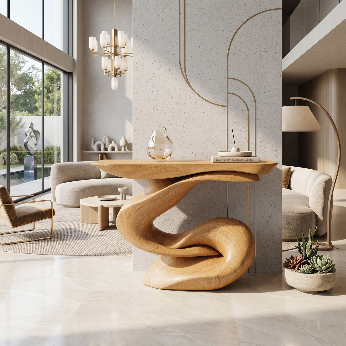 Handcrafted Accent Table Furniture Decor - Image 5
