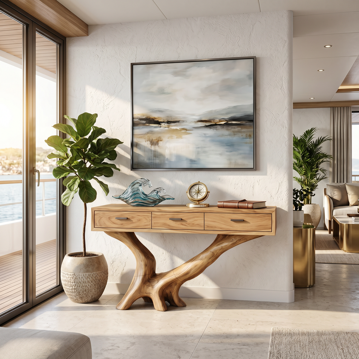 Handcrafted Live Edge Entryway Table For Living Room Modern Farmhouse - Image 5
