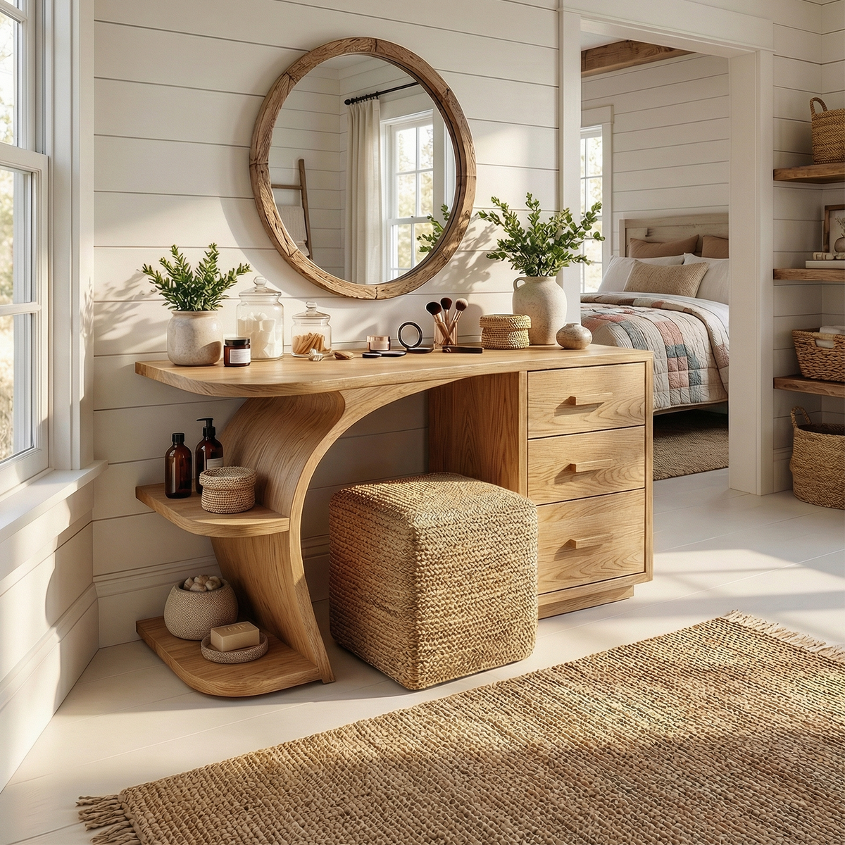 Elegant Makeup Vanity Table Personal Beauty Area Dressing Space - Image 5