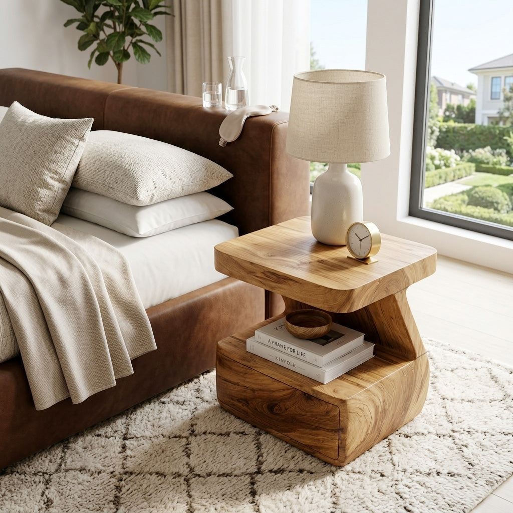 Modern Nightstand With Drawer For Bedroom - Image 5