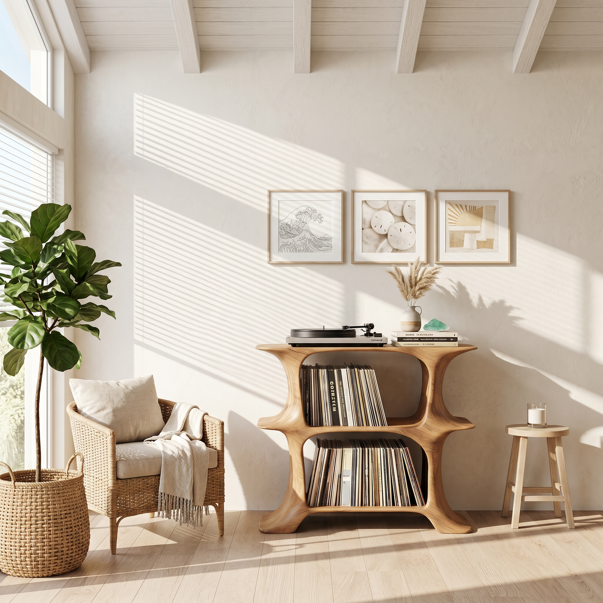 Rustic Record Stand Vintage Living Room Vibe - Image 5