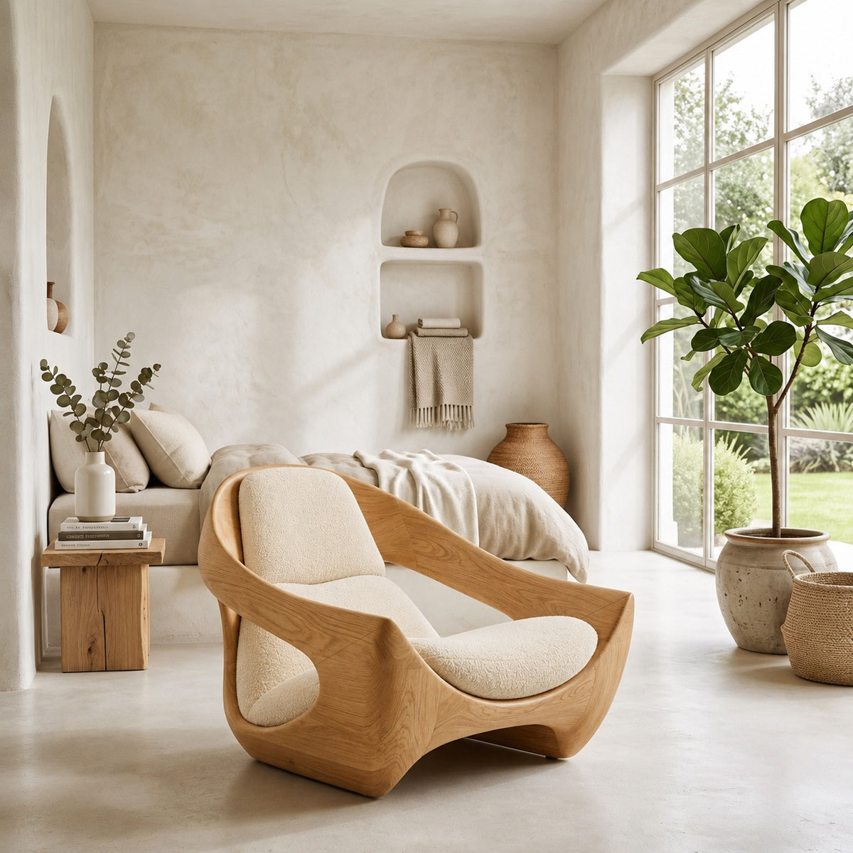Artistic Natural Wood Chair For Contemporary Living Room - Image 5