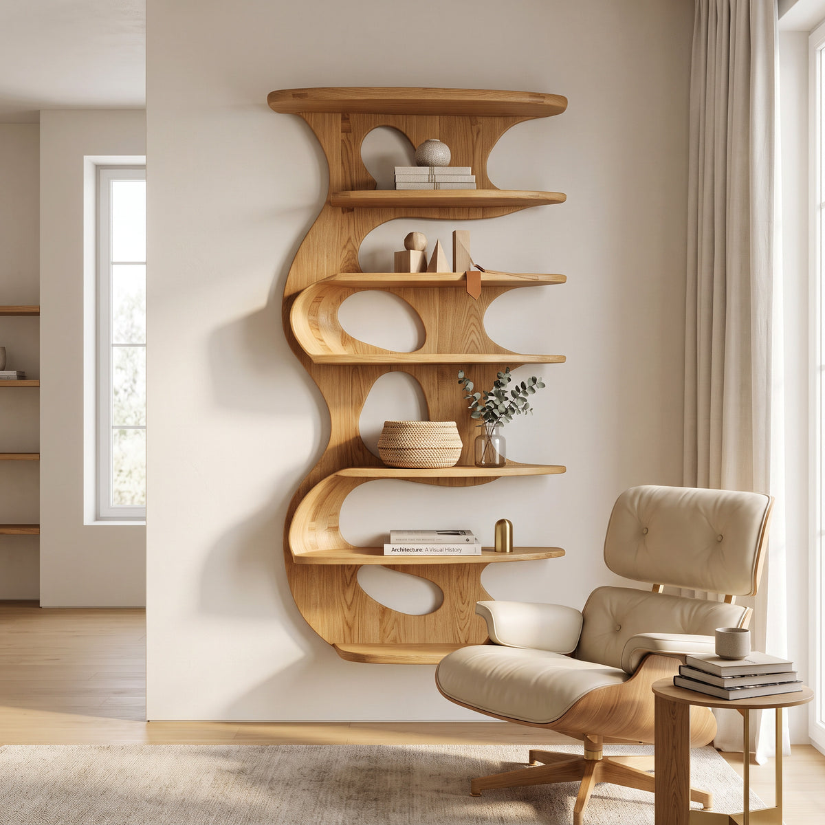 Modern Wall Mounted Bookshelf For Living Room - Image 4