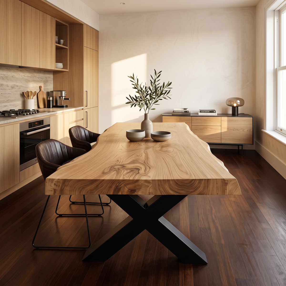 Kitchen Decor Handcrafted Live Edge Dining Table Premium - Image 5