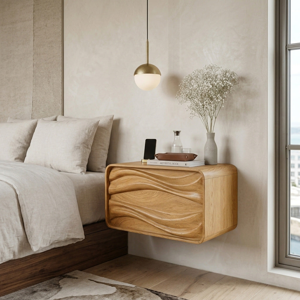 Organic Sculptural Floating Bedside Table For Bedroom Decor - Image 5