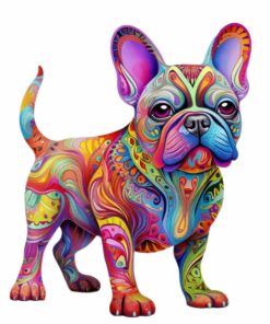 French Bulldog (Frenchie) Wooden Jigsaw Puzzle – Unique Shaped Pieces for Adults
