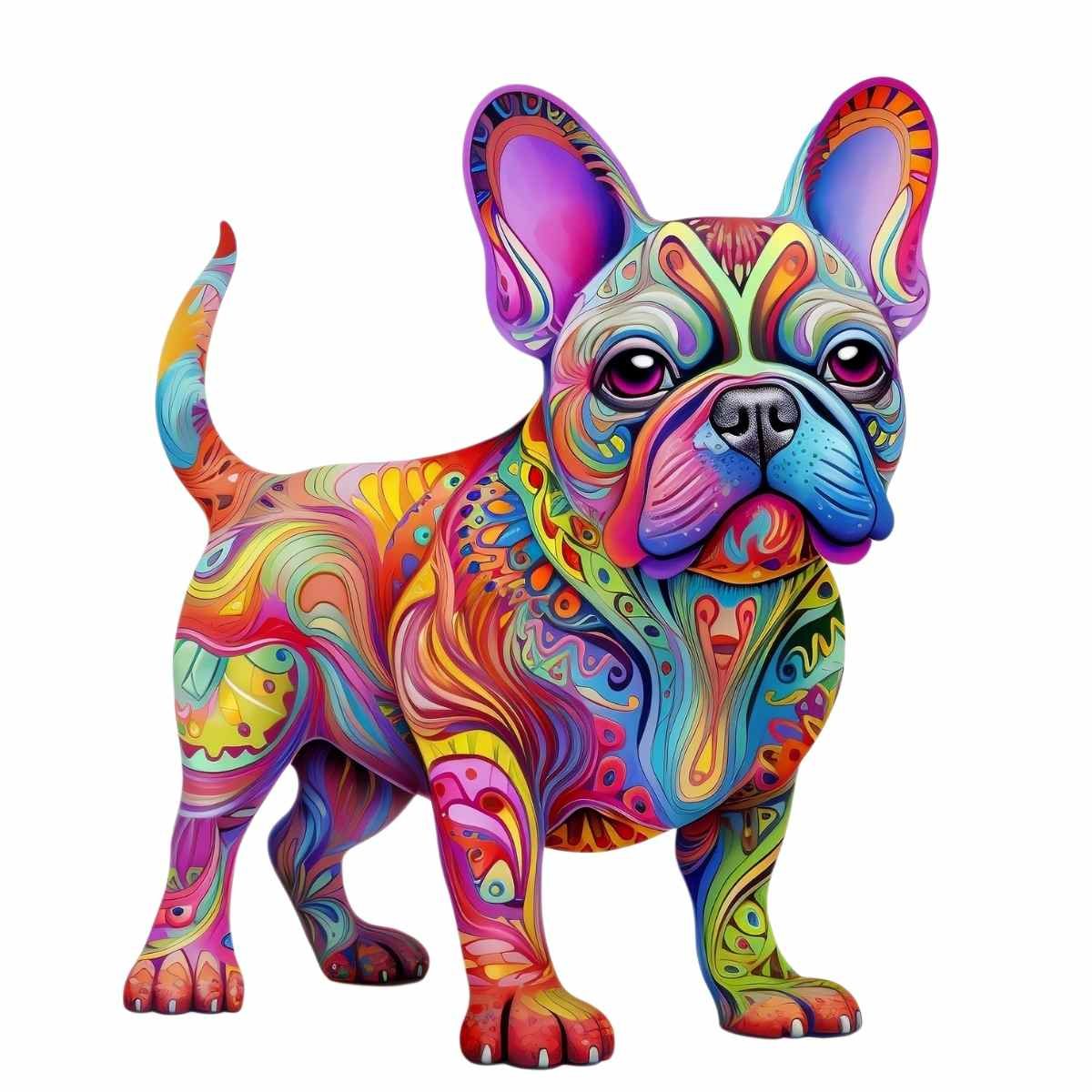 French Bulldog (Frenchie) Wooden Jigsaw Puzzle – Unique Shaped Pieces for Adults