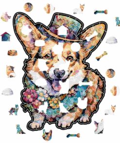 Alternative view of Corgi Dog Wooden Jigsaw Puzzle – Unique Shaped Pieces for Adults
