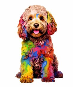 Cockapoo Dog Wooden Jigsaw Puzzle – Unique Shaped Pieces for Adults