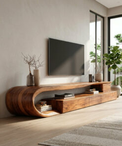 Alternative view of Modern Curved TV Console With Drawer For Living Room