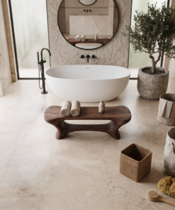 Alternative view of Modern Organic Bathroom Seat With Center Shelf For Bathroom