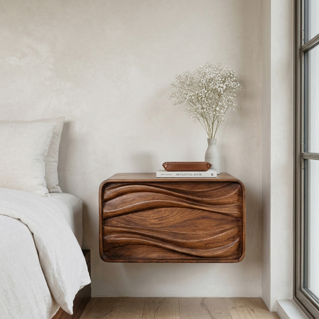Organic Sculptural Floating Bedside Table For Bedroom Decor - Image 2
