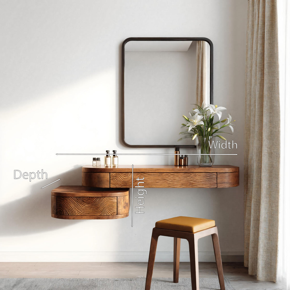 Modern Floating Vanity Table For Bedroom - Image 6