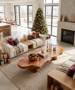 Alternative view of Mid Century Rustic Live Edge Coffee Table For Holiday Furniture