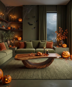 Alternative view of Farmhouse Wooden Live Edge Coffee Table Livingroom Decor Haunted Look