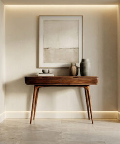 Alternative view of Mid Century Natural Wood Console Table For Hallway Decor