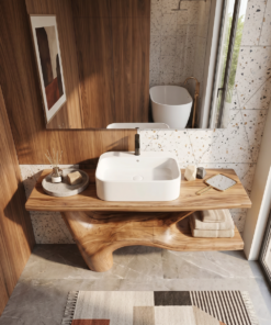 Alternative view of Handcrafted Solid Wood Vanity For Natural Interiors