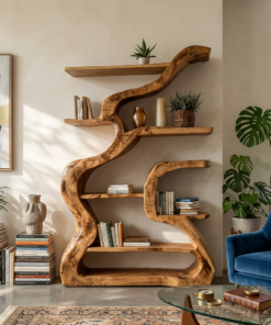 Alternative view of Organic Sculptural Bookshelf With Curved Design For Living Room
