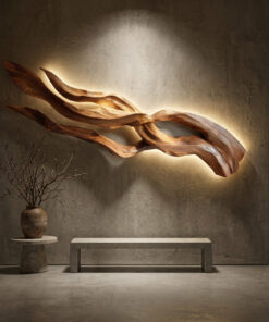 Alternative view of Contemporary Sculptural Wood Wall Art For Home Style